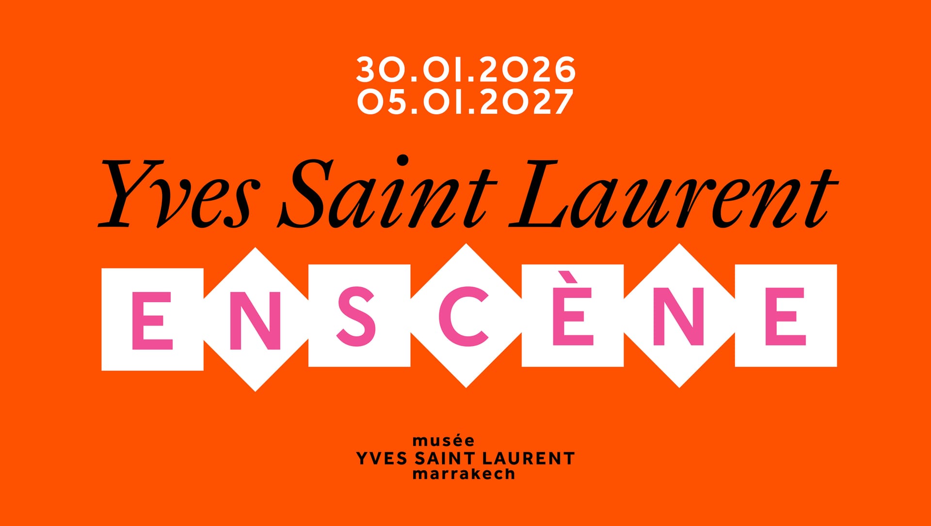 Affiche de l'exposition Yves Saint Laurent en scène